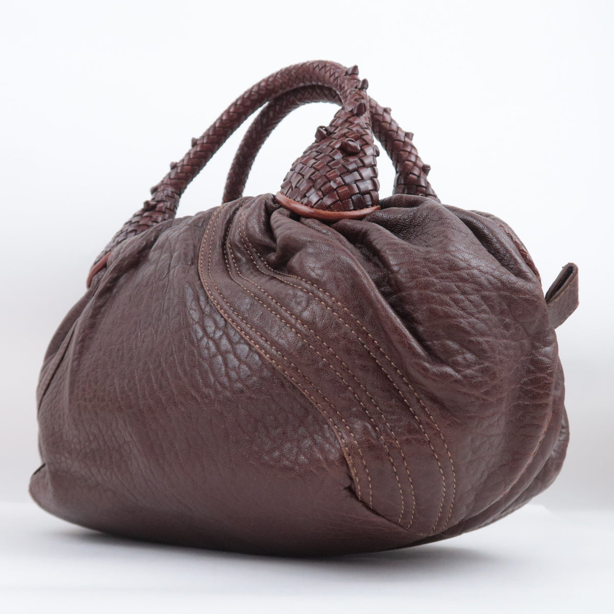 FENDI Mini Spy Bag Leather Handbag Brown 8BL078