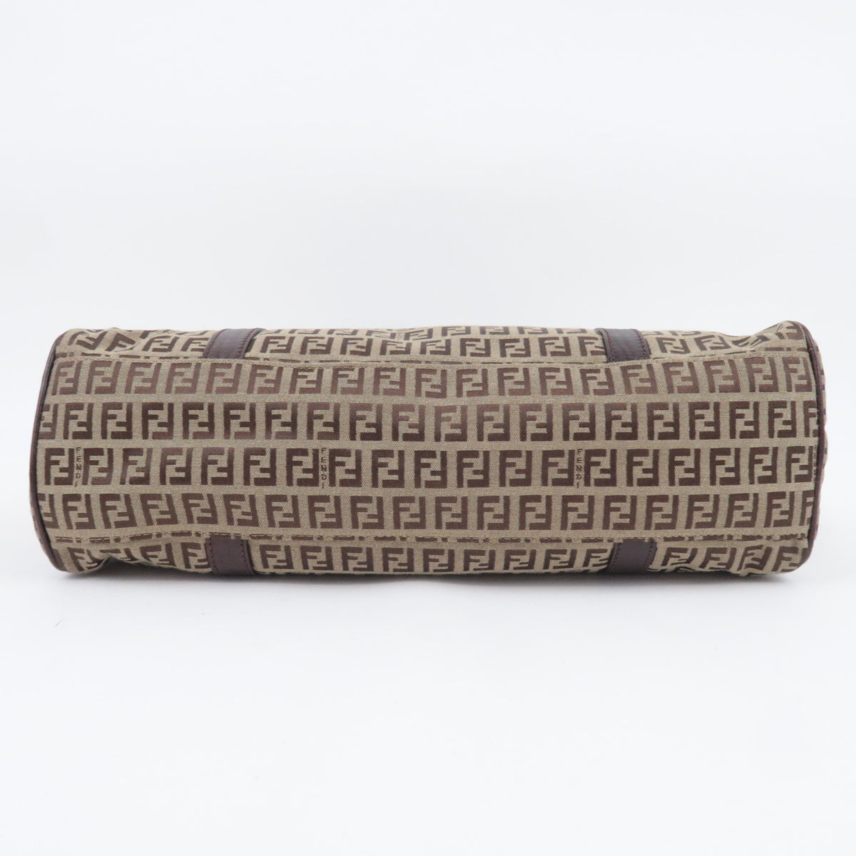 FENDI Zucchino Canvas Leather Shoulder Bag 8BR463