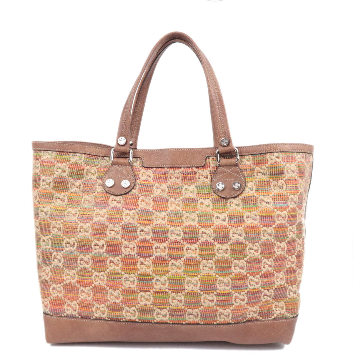 GUCCI Paglia GG Tote Bag Sunset Stripe 23294393265