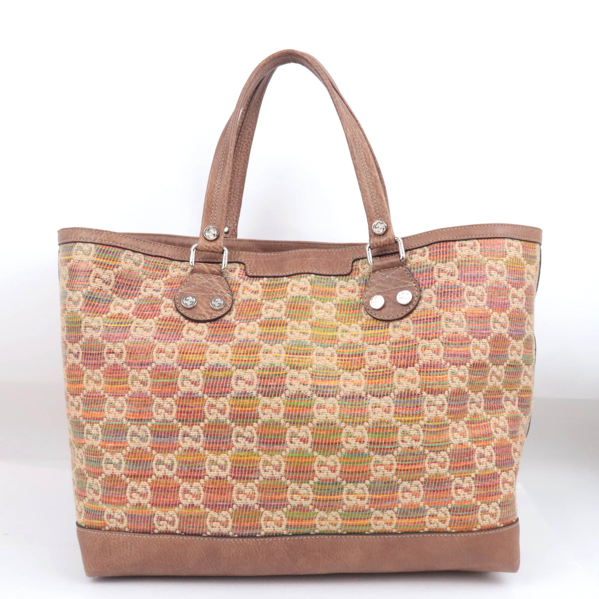 GUCCI Paglia GG Tote Bag Sunset Stripe 232943