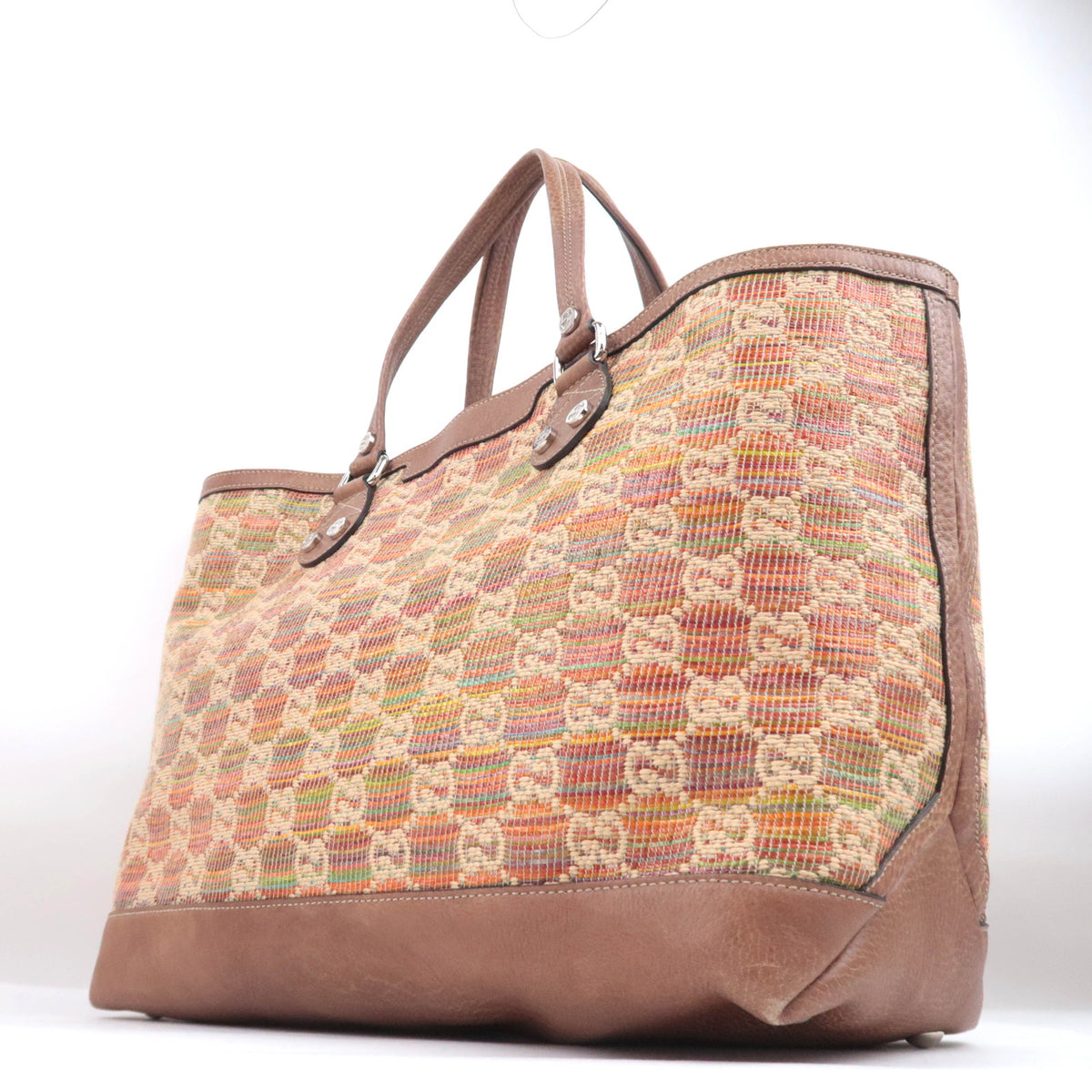 GUCCI Paglia GG Tote Bag Sunset Stripe 232943