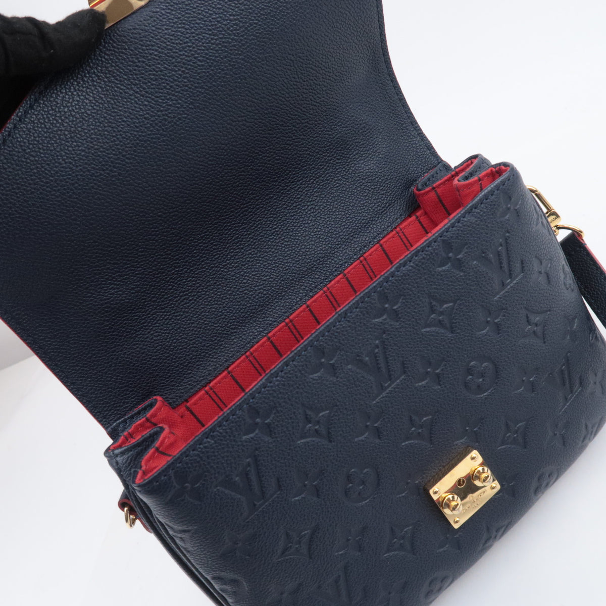 Louis Vuitton Monogram Empreinte Pochette Metis MM Marine Rouge M44071