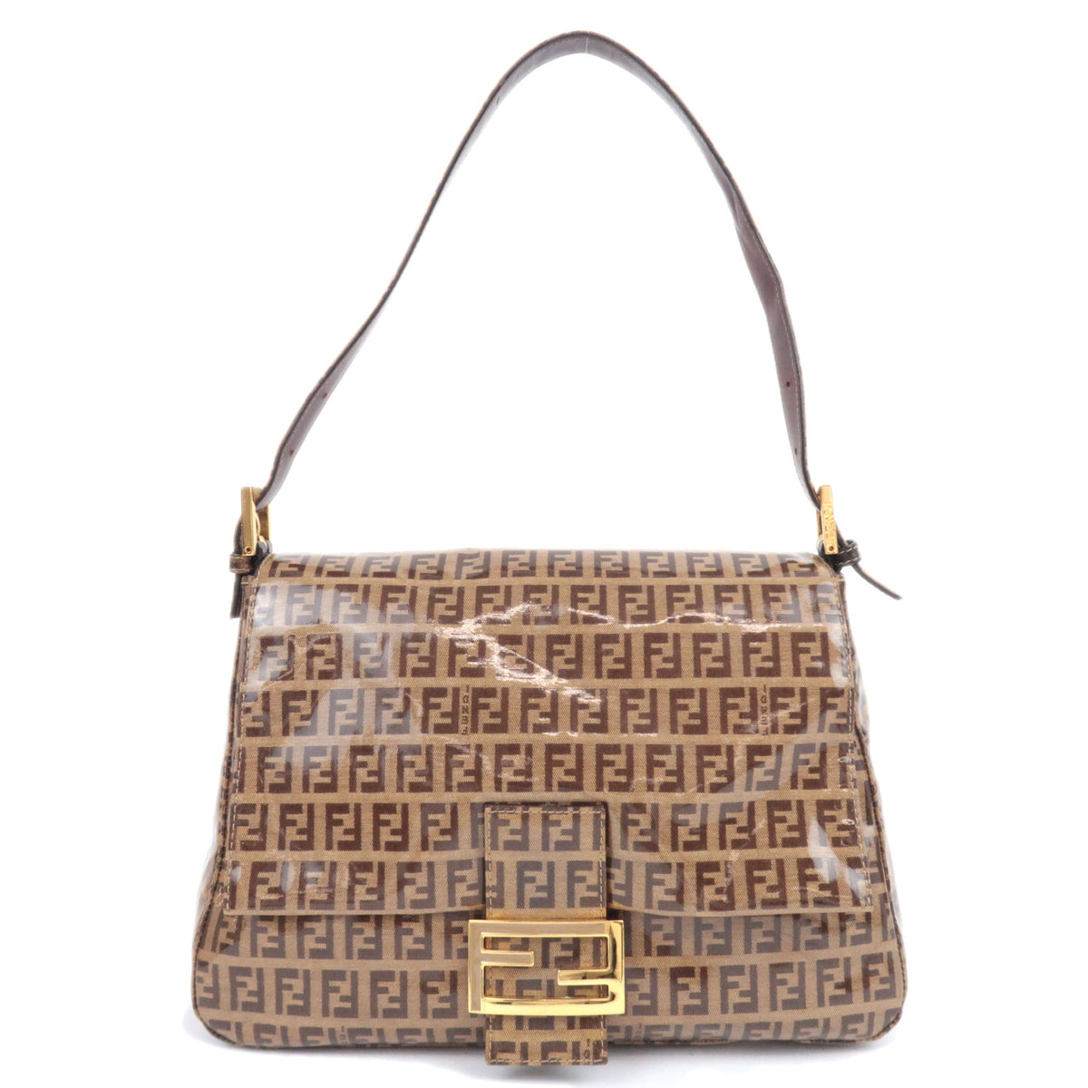 FENDI Zucchino Mamma Baguette Vinyl Shoulder Bag 2632593302