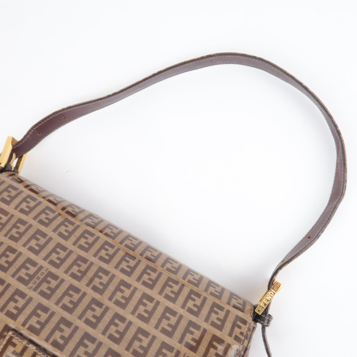 FENDI Zucchino Mamma Baguette Vinyl Shoulder Bag 26325