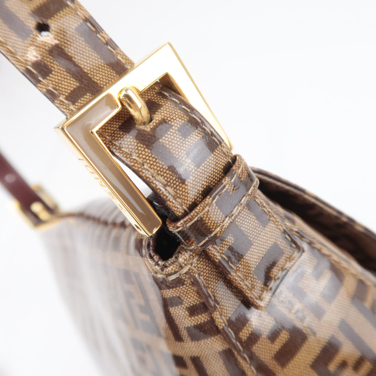 FENDI Zucchino Mamma Baguette Vinyl Shoulder Bag 26325