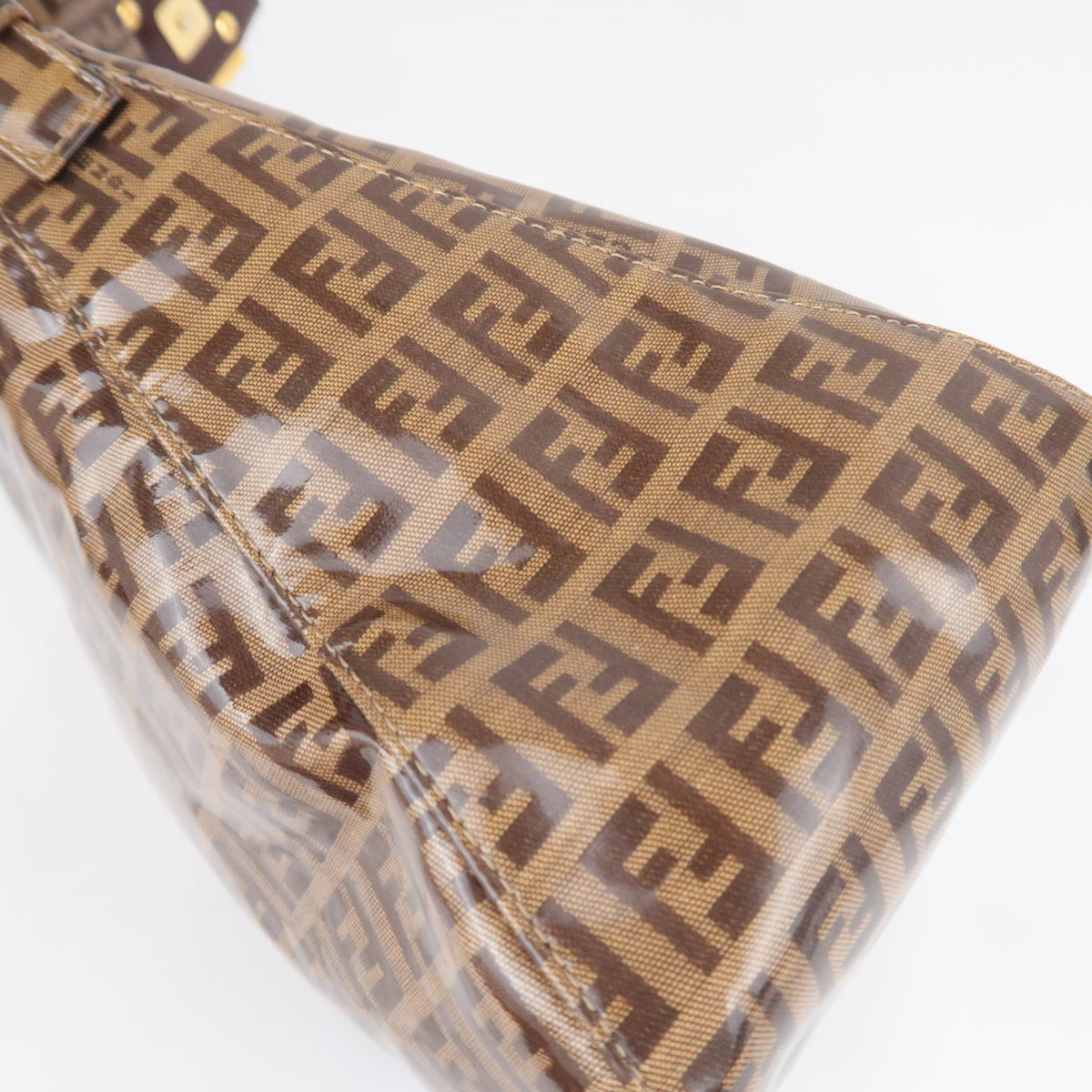 FENDI Zucchino Mamma Baguette Vinyl Shoulder Bag 26325