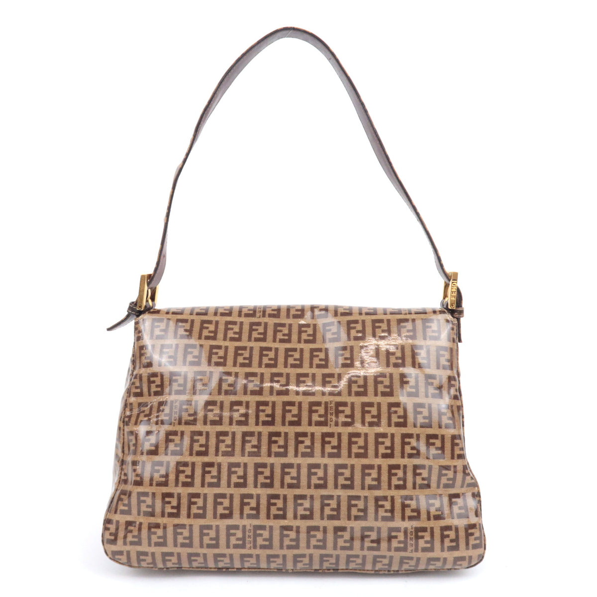 FENDI Zucchino Mamma Baguette Vinyl Shoulder Bag 26325