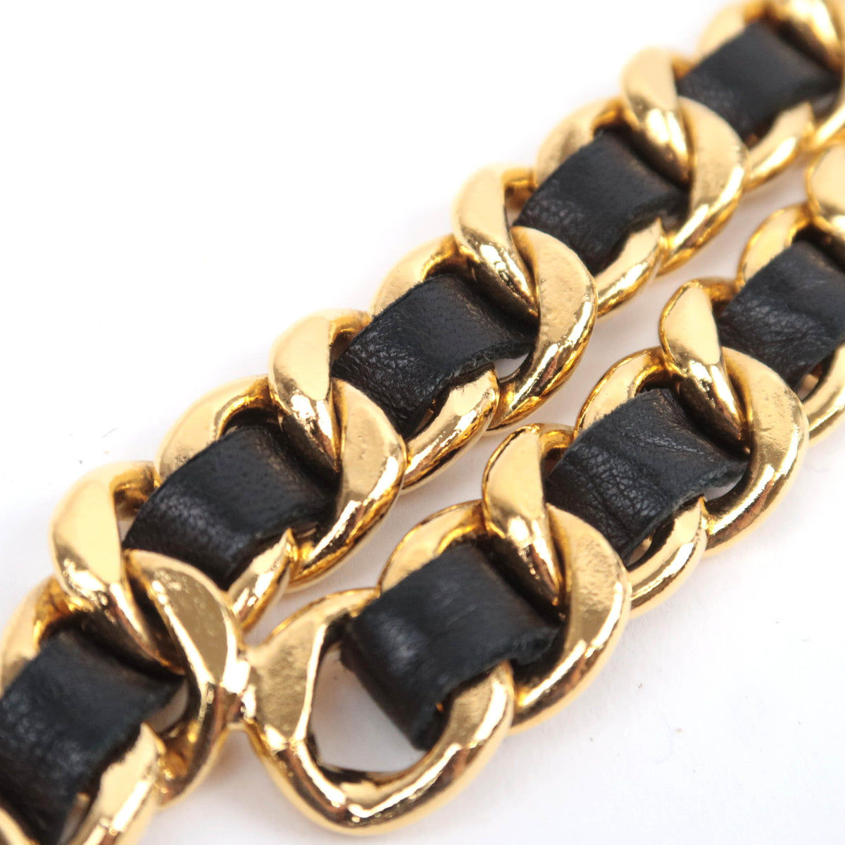 CHANEL Medallion Coin Charm Chain Belt Black Gold