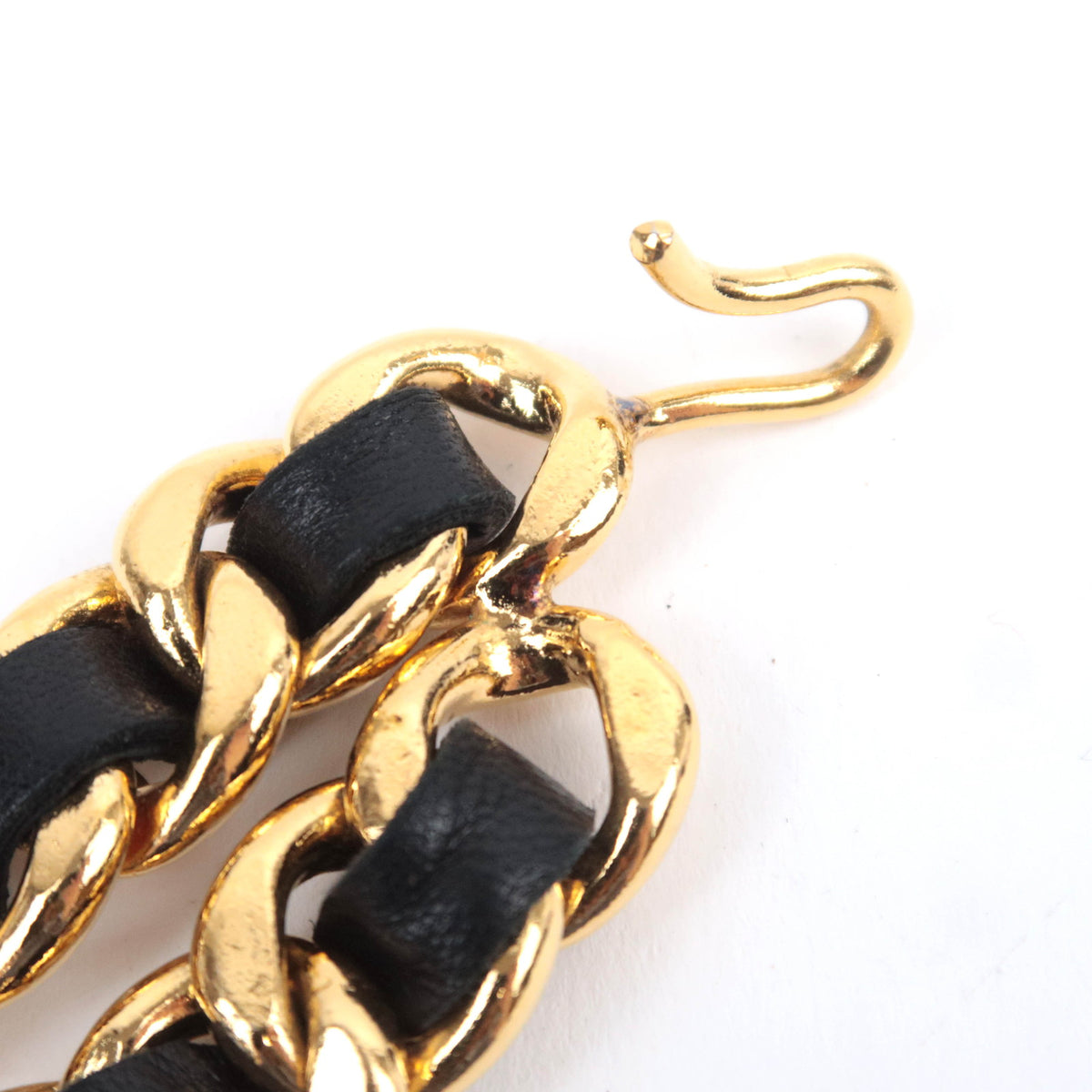 CHANEL Medallion Coin Charm Chain Belt Black Gold