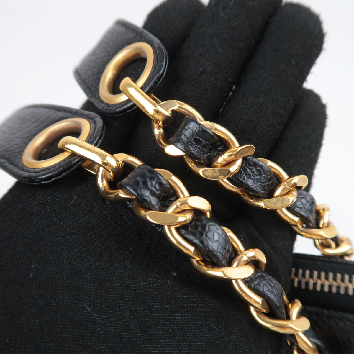 CHANEL Big Coco Mark Chain Tote Bag Caviarskin
