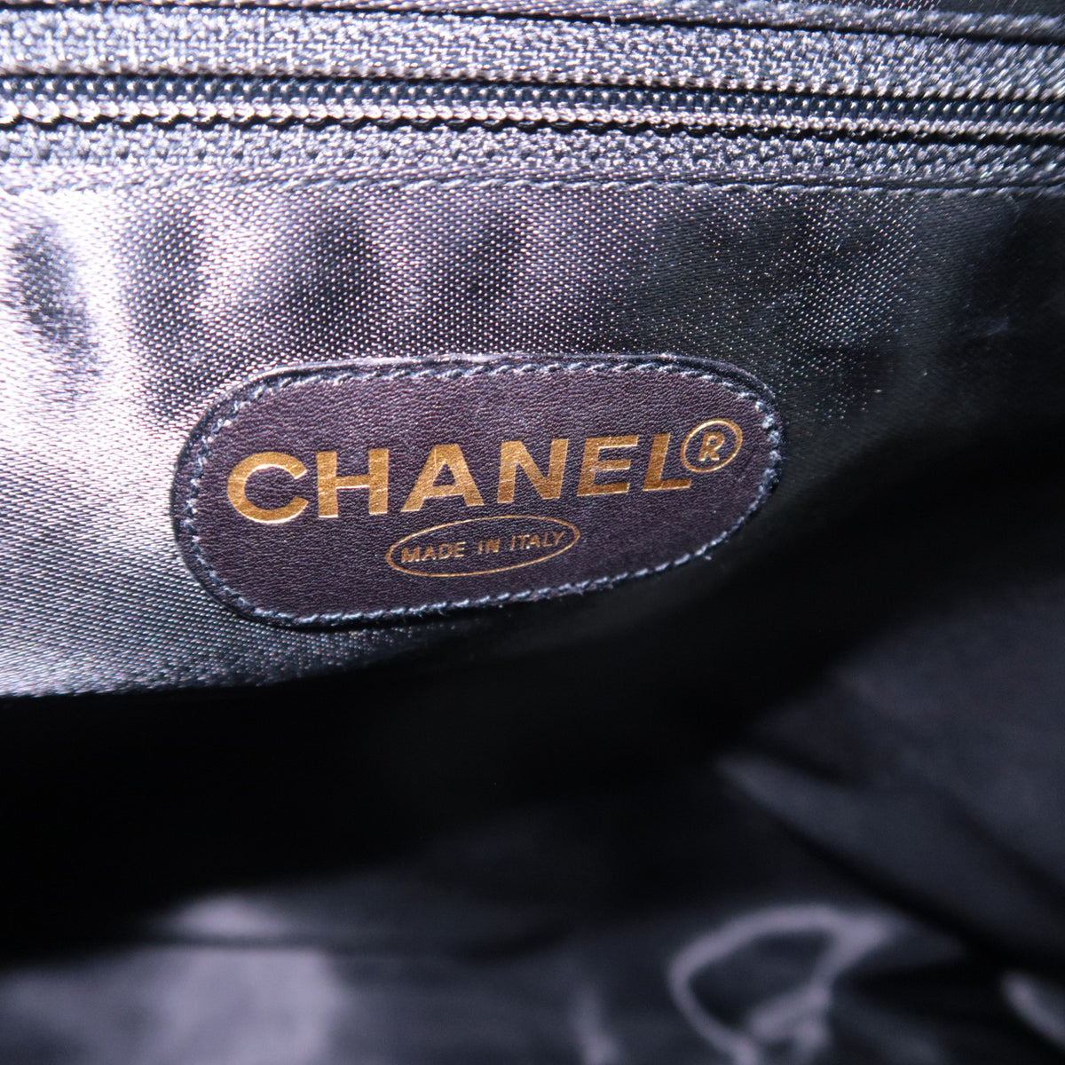 CHANEL Big Coco Mark Chain Tote Bag Caviarskin