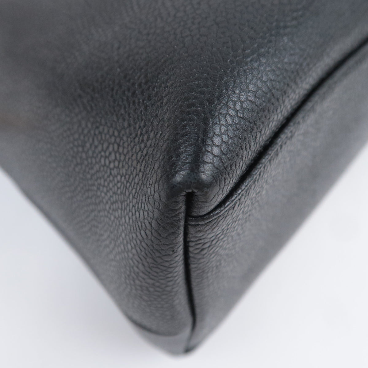 CHANEL Big Coco Mark Chain Tote Bag Caviarskin