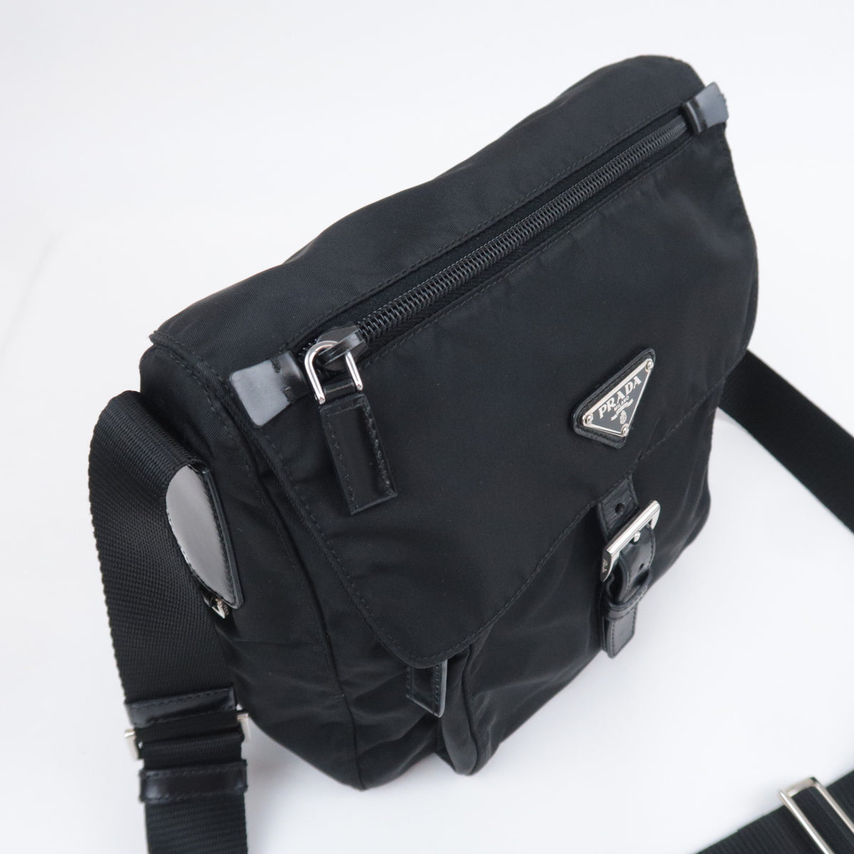 PRADA Nylon Leather Shoulder Bag BT8994