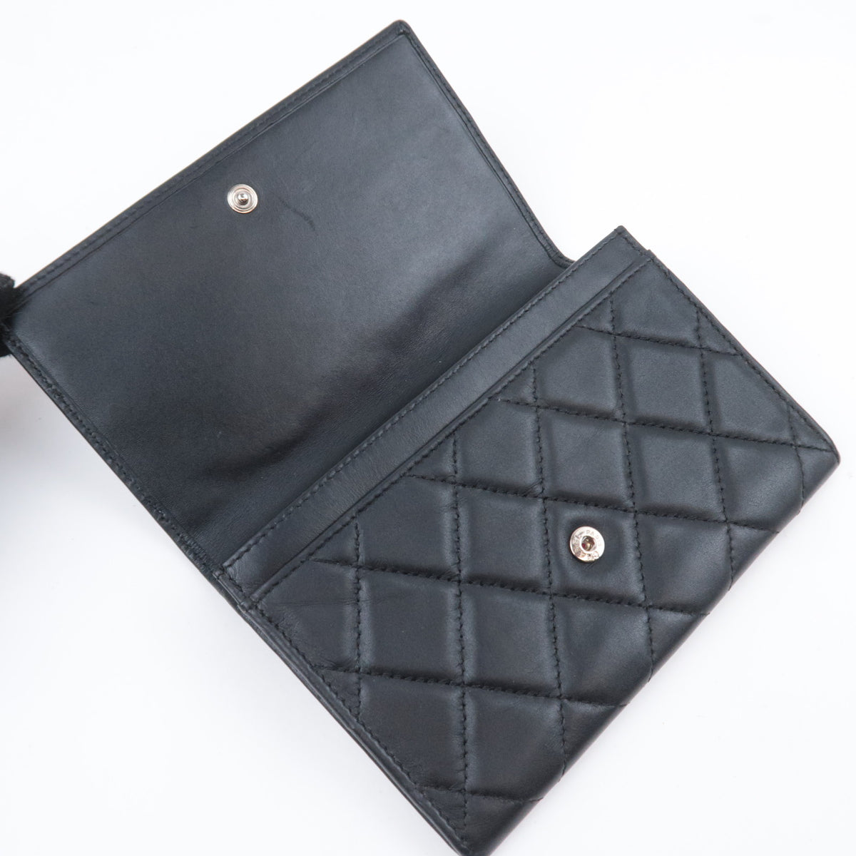 CHANEL Cambon Line Bi-Fold Wallet Lambskin