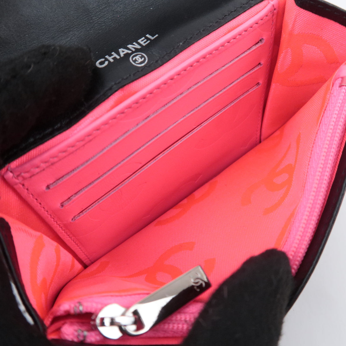 CHANEL Cambon Line Bi-Fold Wallet Lambskin