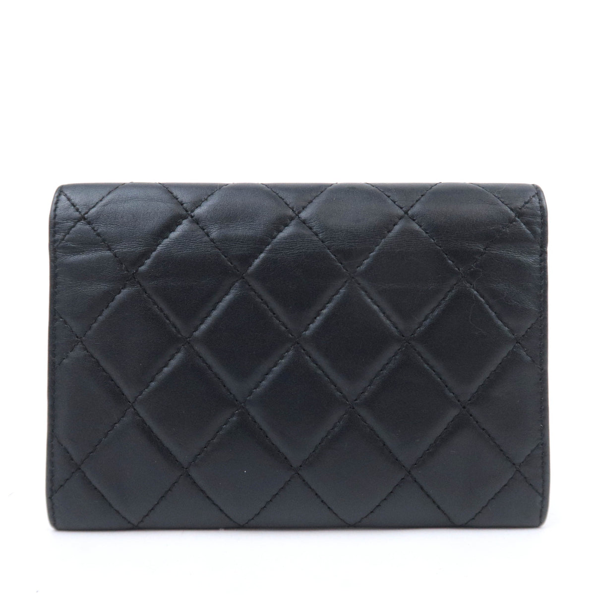 CHANEL Cambon Line Bi-Fold Wallet Lambskin