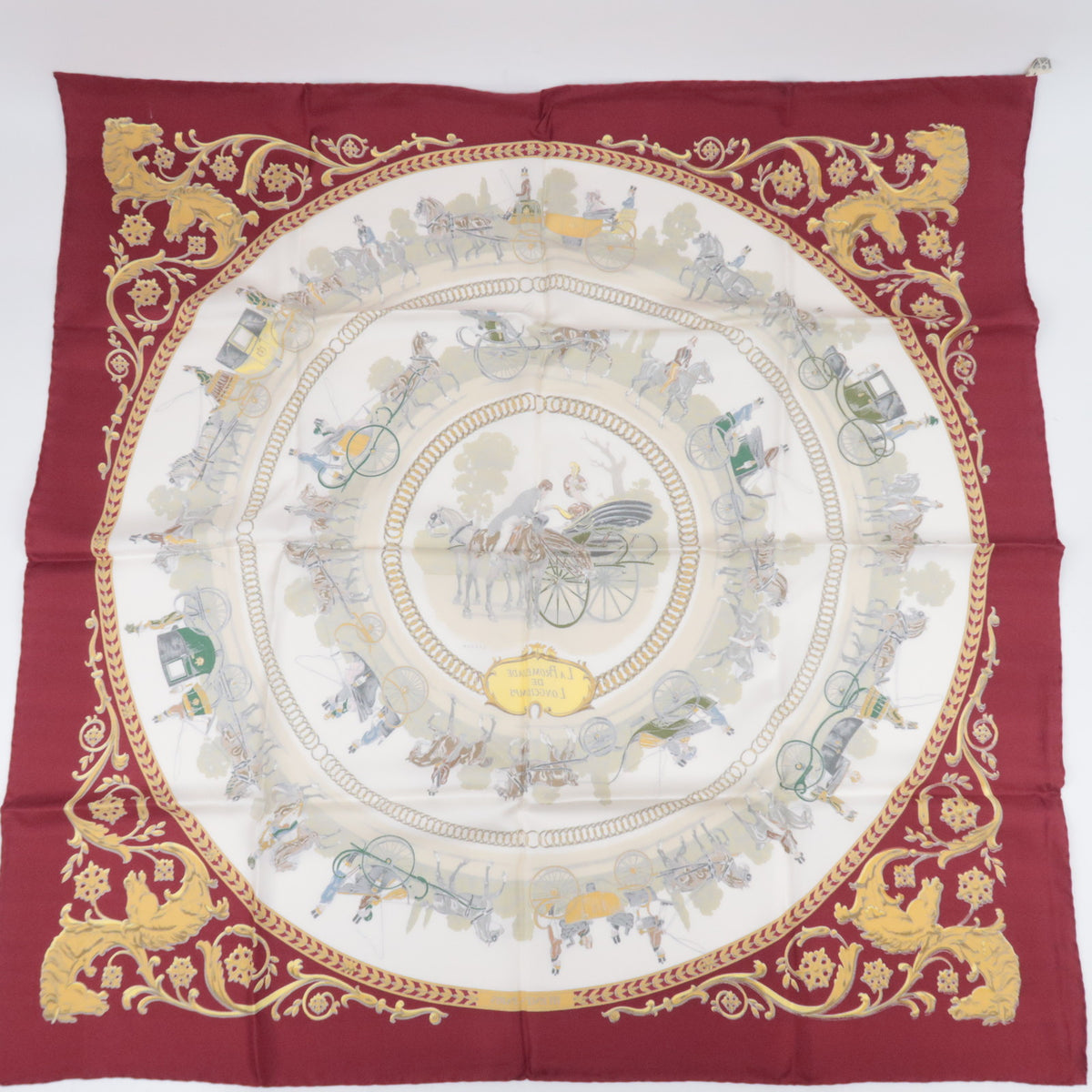 HERMES Carre 90 Scarf La PROMENADE DE LONGCHAMPS