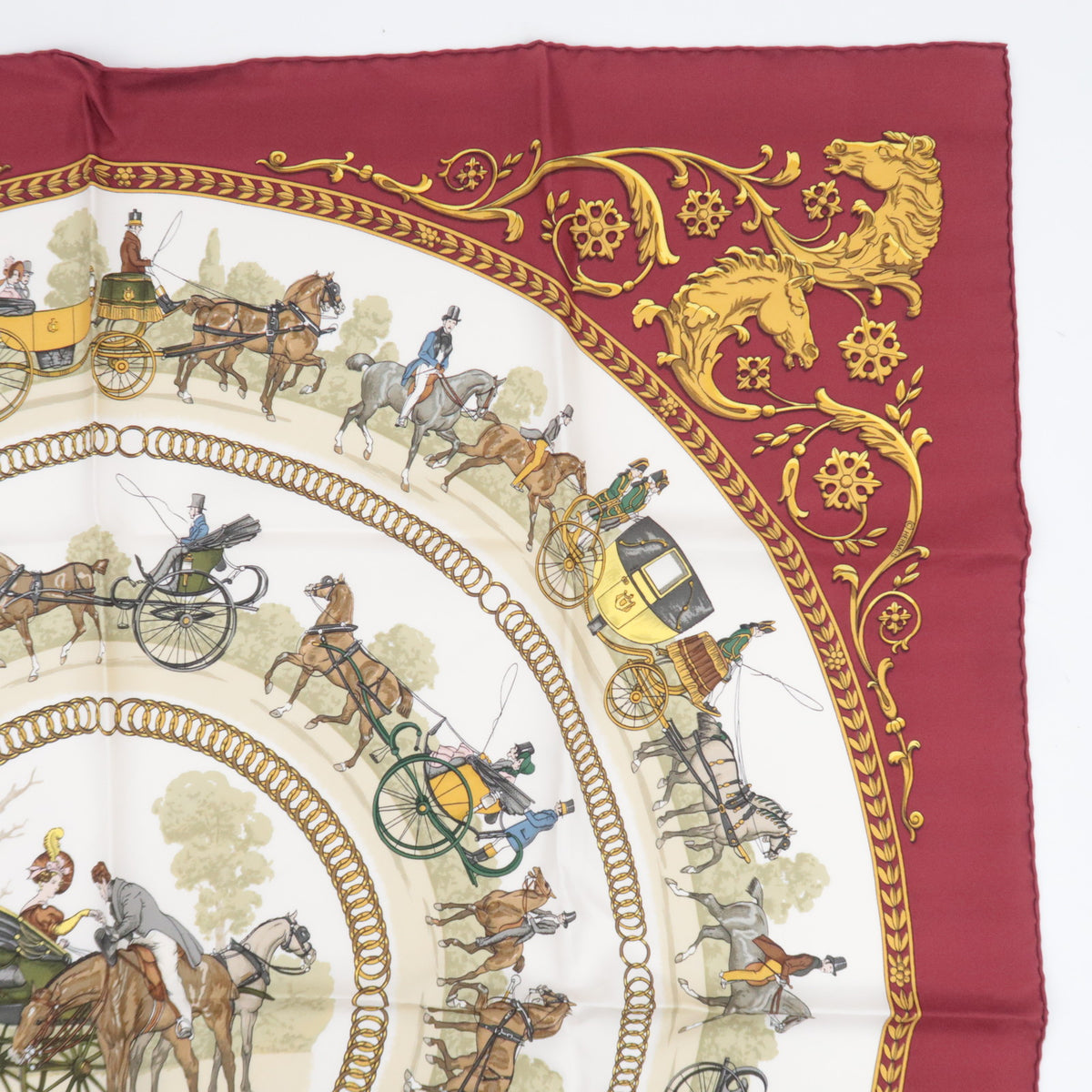 HERMES Carre 90 Scarf La PROMENADE DE LONGCHAMPS