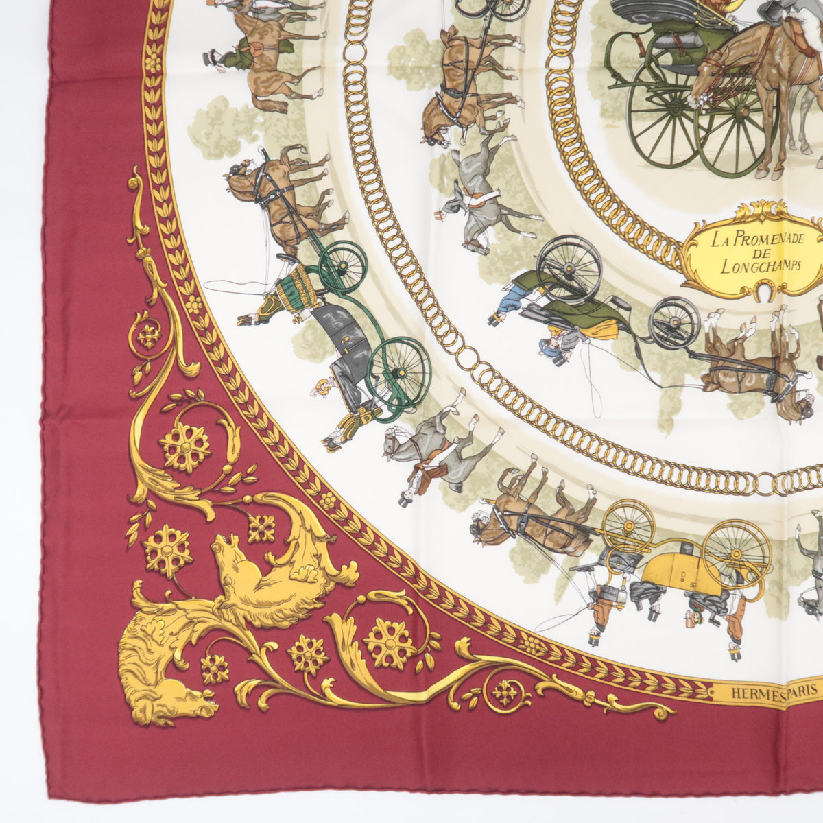 HERMES Carre 90 Scarf La PROMENADE DE LONGCHAMPS