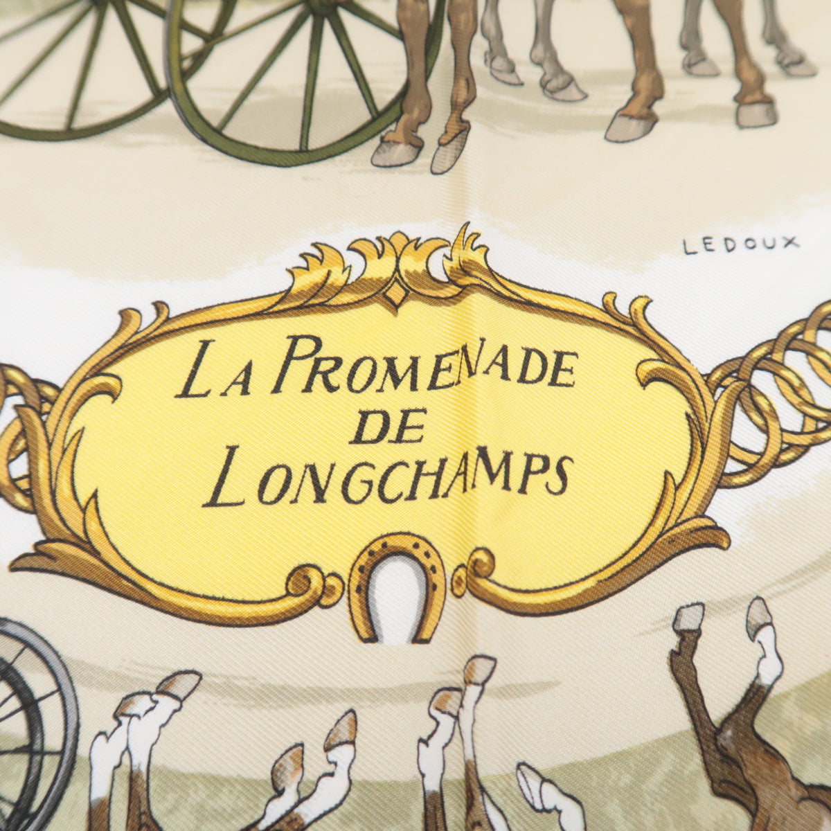 HERMES Carre 90 Scarf La PROMENADE DE LONGCHAMPS
