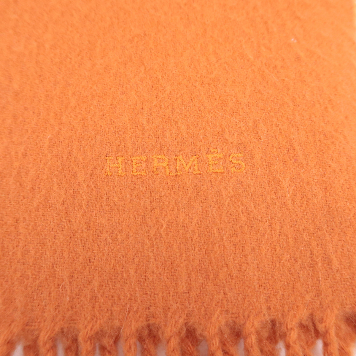 HERMES Fringe Cashmere 100% Scarf
