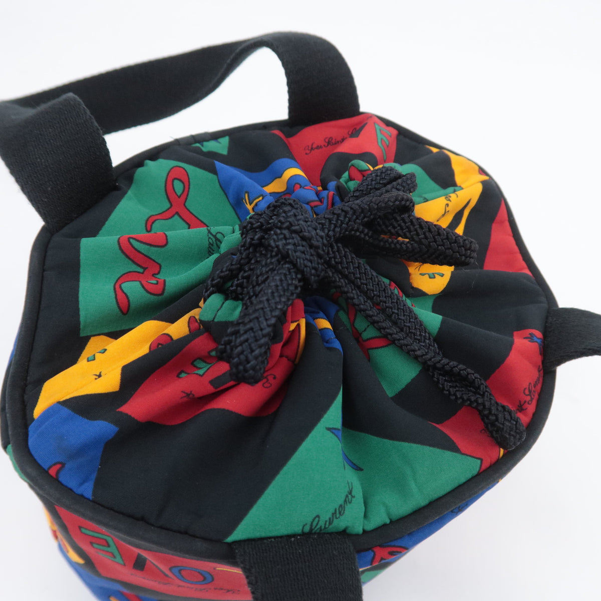 SAINT LAURENT YSL Multicolor "Love" Print Bucket Handbag