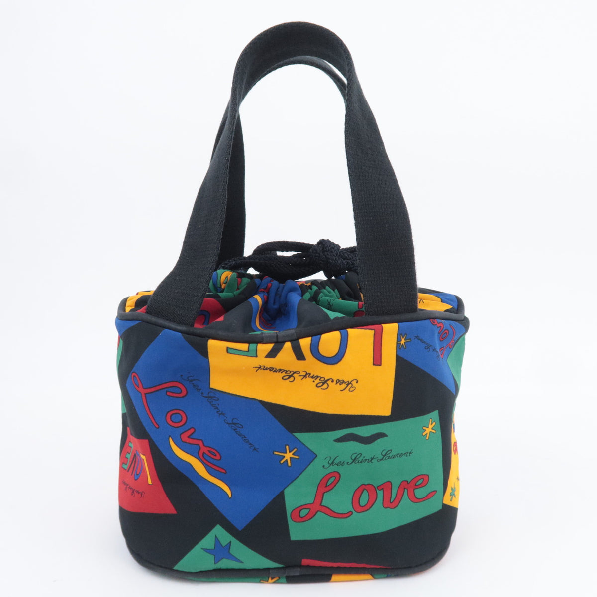 SAINT LAURENT YSL Multicolor "Love" Print Bucket Handbag