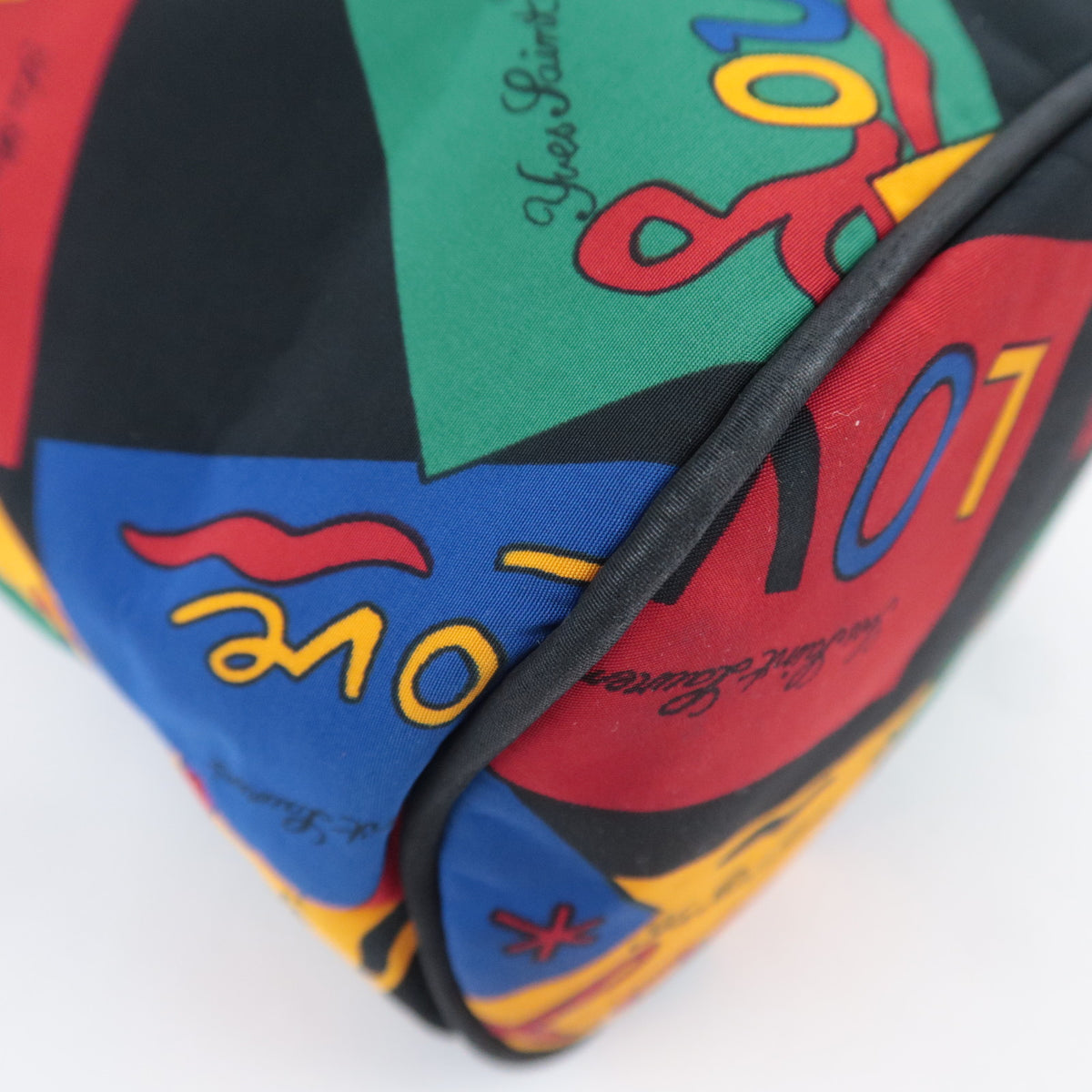 SAINT LAURENT YSL Multicolor "Love" Print Bucket Handbag