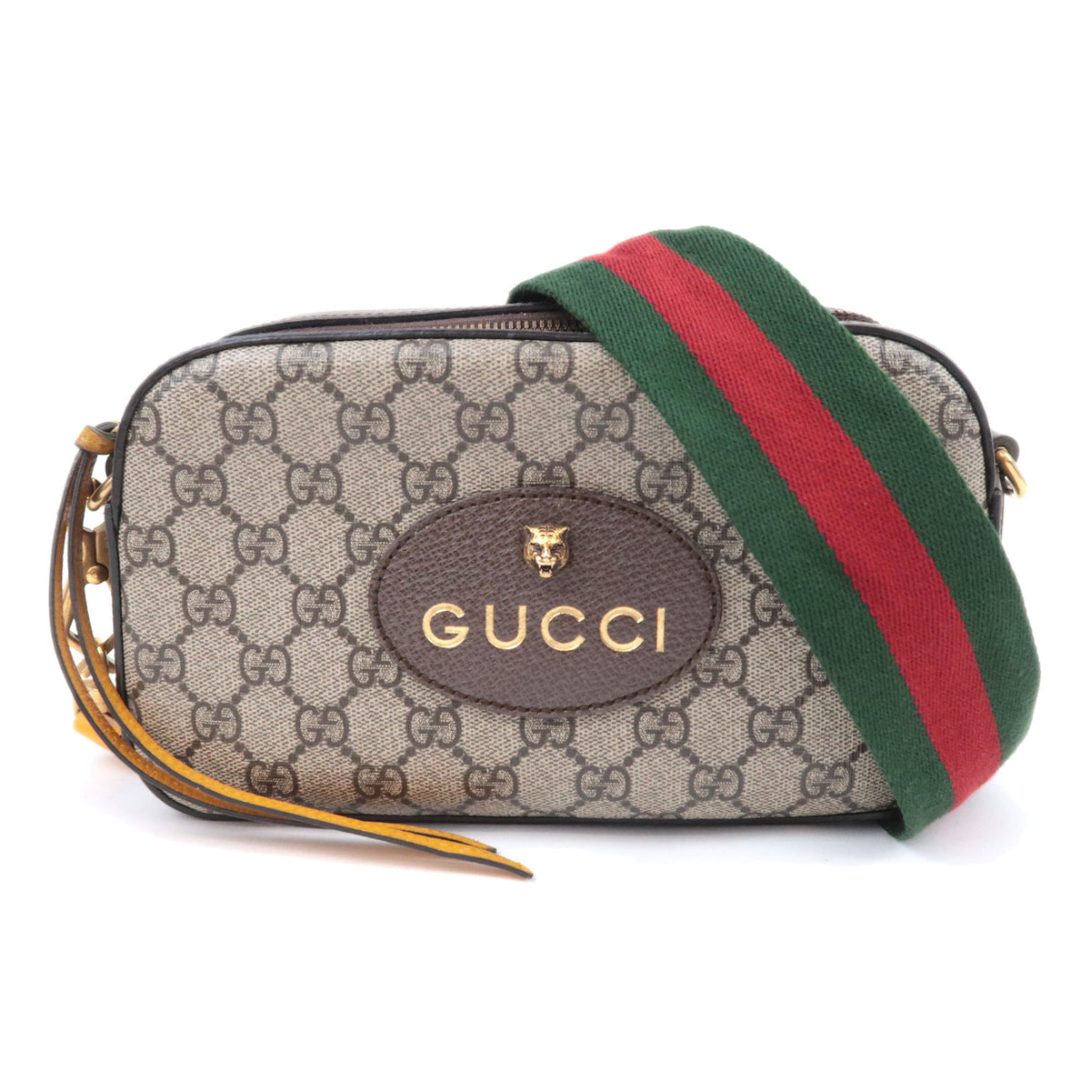 GUCCI Neo Vintage Tiger Head GG Supreme Shoulder Bag 47646693415