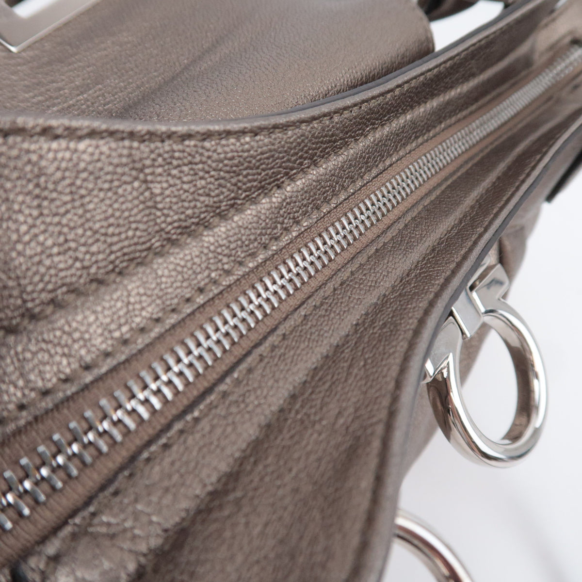 Ferragamo Gancini Leather Shoulder Bag