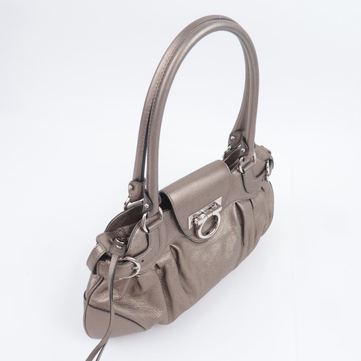 Ferragamo Gancini Leather Shoulder Bag