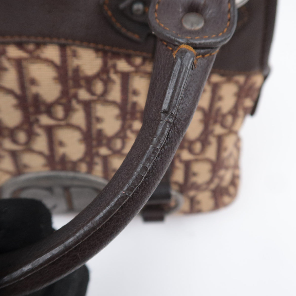 Christian Dior Trotter Small Canvas Leather Handbag
