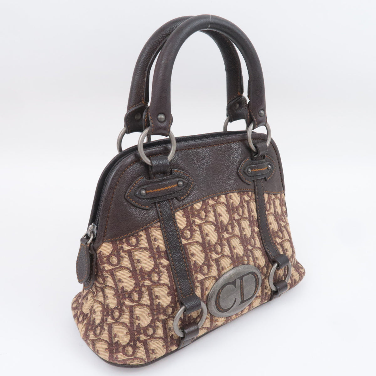 Christian Dior Trotter Small Canvas Leather Handbag
