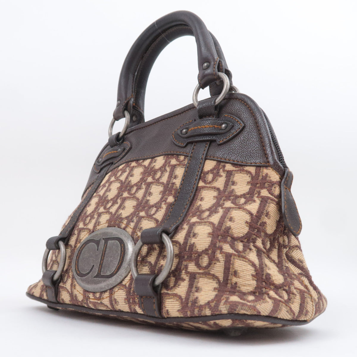 Christian Dior Trotter Small Canvas Leather Handbag