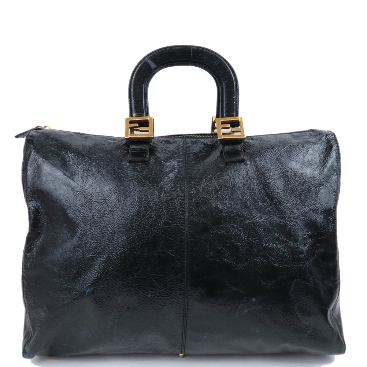 FENDI Patent Large Boston Bag Weekender Bag 2637093441