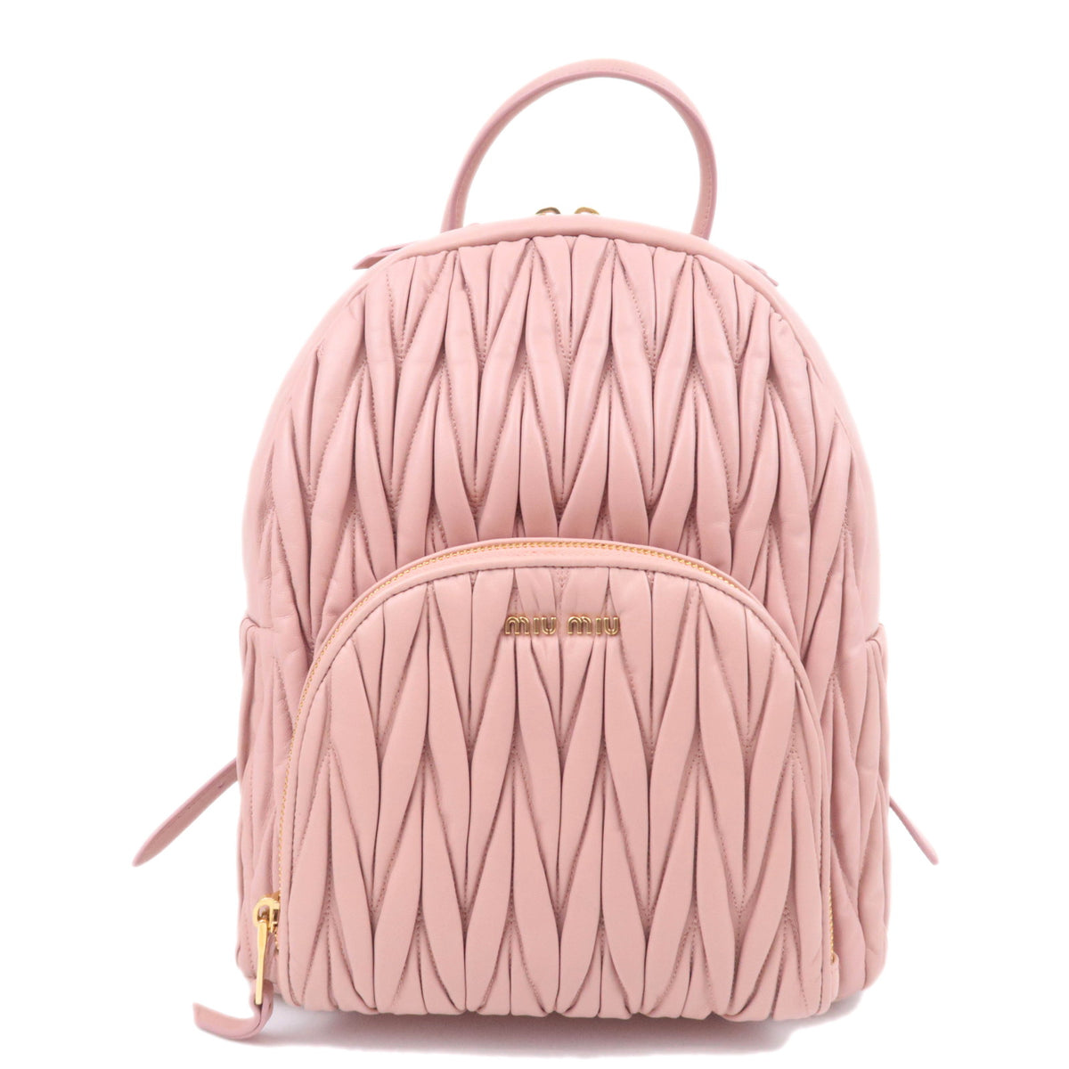 MIU MIU Matelasse Leather Backpack Pink 5BZ02293442