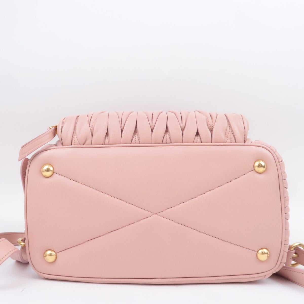 MIU MIU Matelasse Leather Backpack Pink 5BZ022