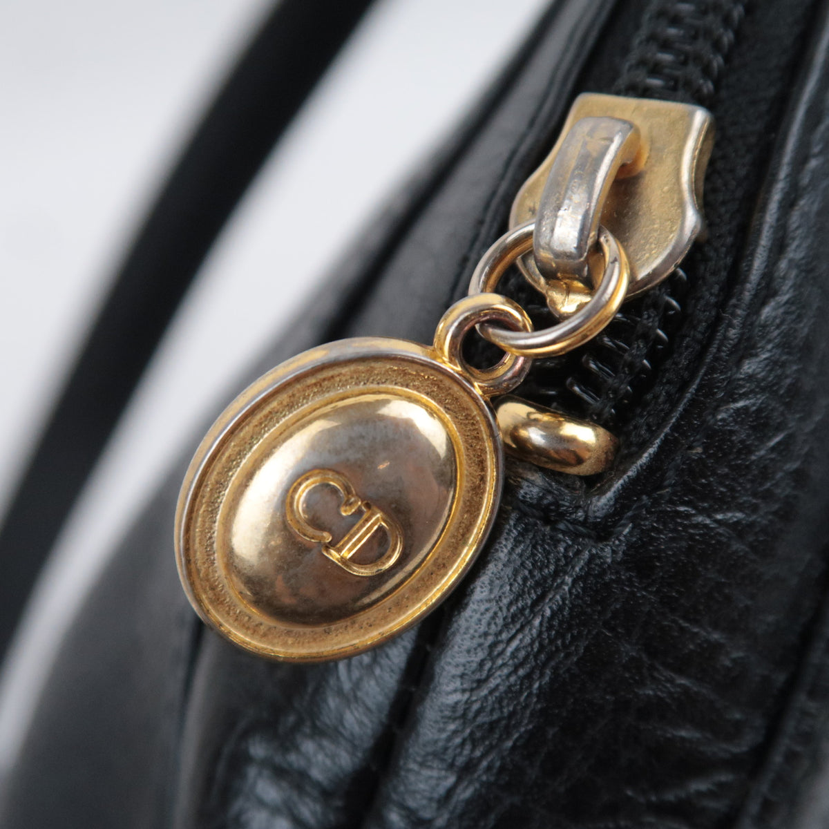 Christian Dior Oval Logo Leather Shoulder Bag