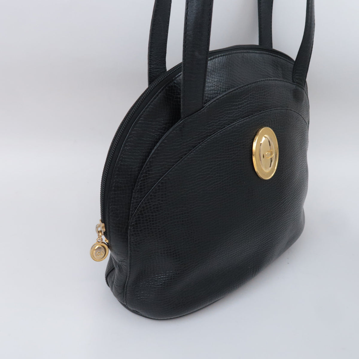 Christian Dior Oval Logo Leather Shoulder Bag