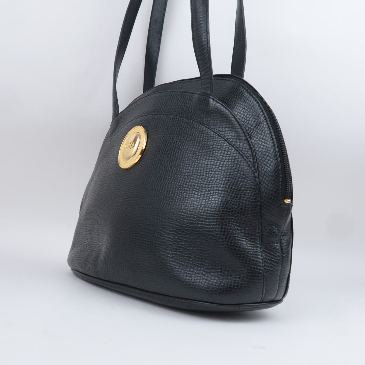 Christian Dior Oval Logo Leather Shoulder Bag