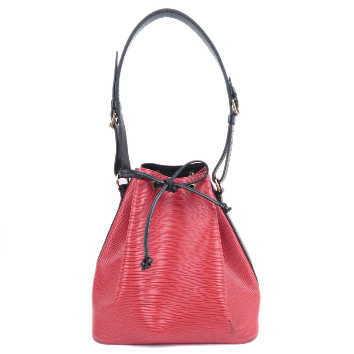 Louis Vuitton Epi Petit Noe two tone Bag Castilian Red / Noir M4417293452
