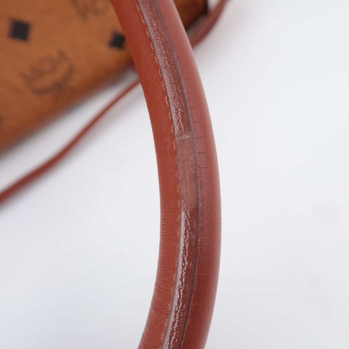 MCM Visetos 2Way Leather Shoulder Bag Brown