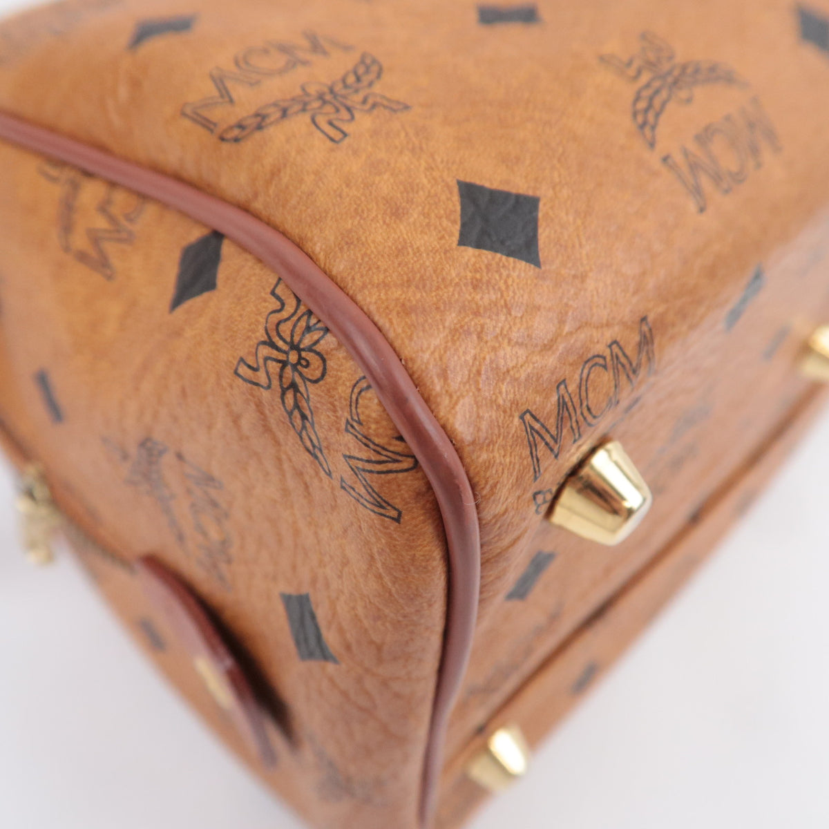 MCM Visetos 2Way Leather Shoulder Bag Brown
