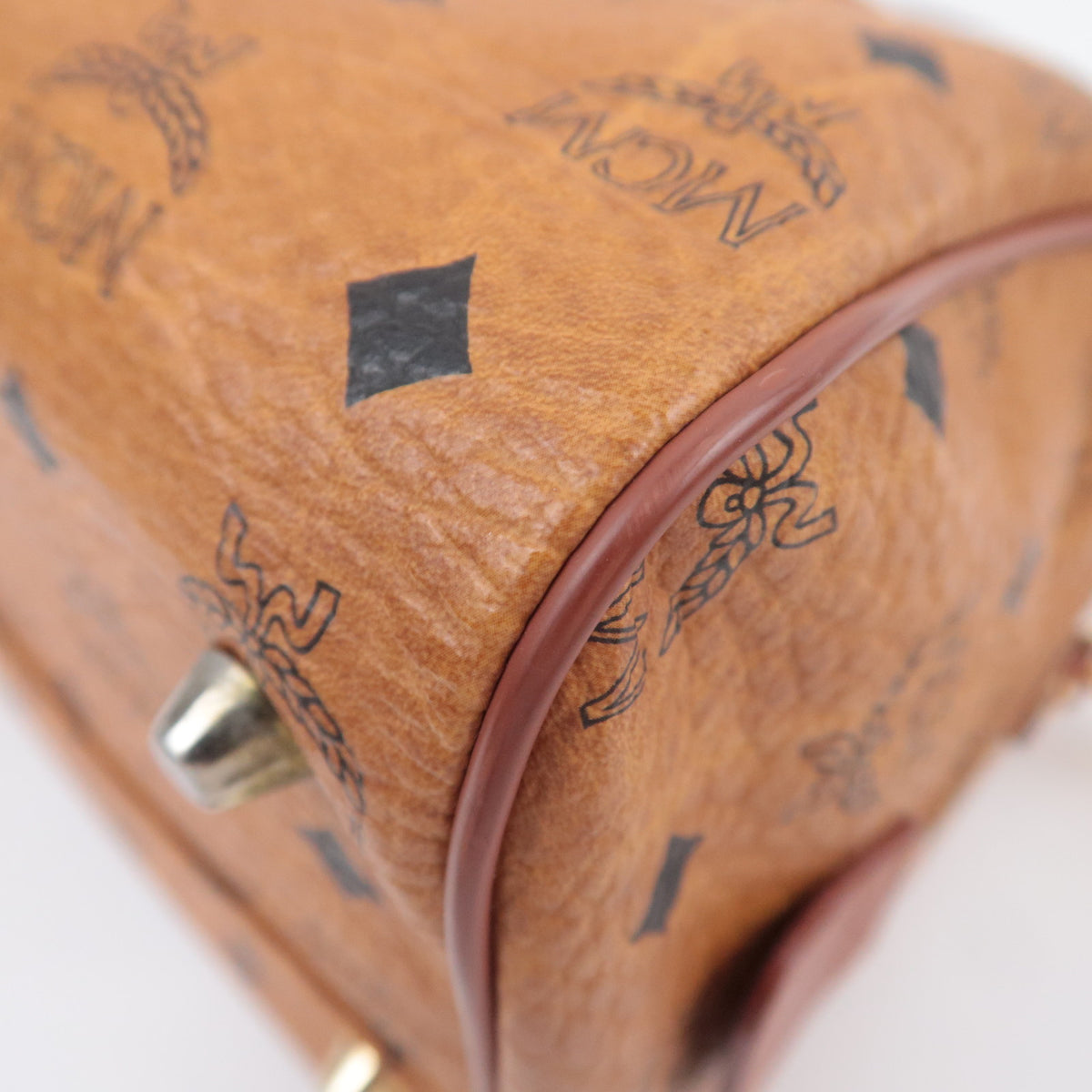 MCM Visetos 2Way Leather Shoulder Bag Brown