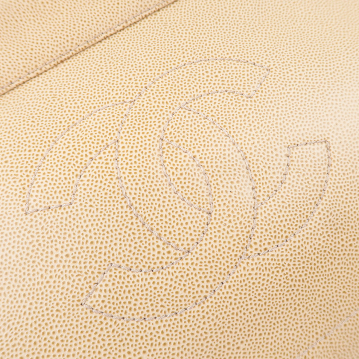 CHANEL Coco Mark Tote Bag Caviarskin Beige