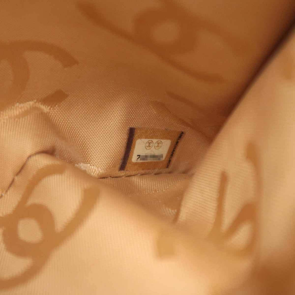 CHANEL Coco Mark Tote Bag Caviarskin Beige