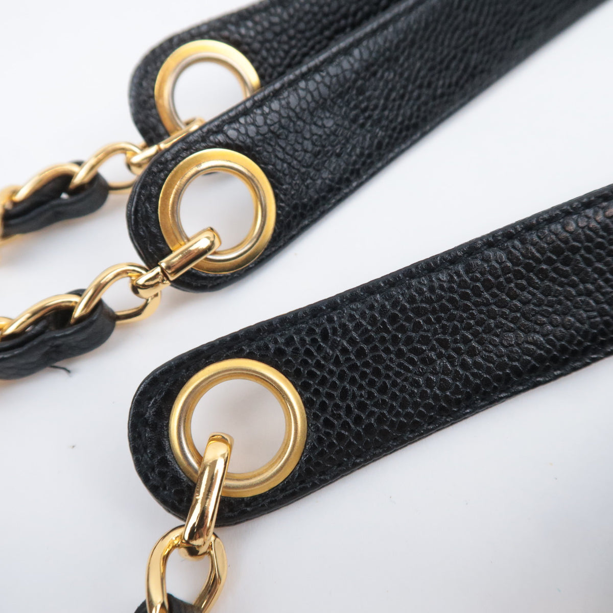 CHANEL Triple Coco Chain Tote Bag Caviarskin Black
