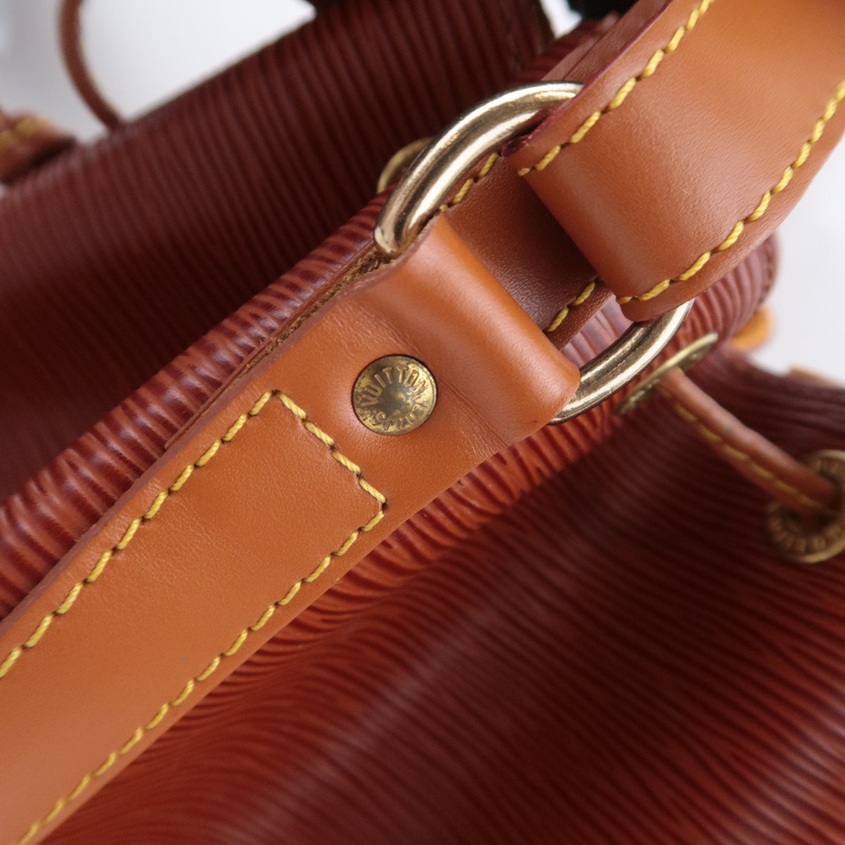 Louis Vuitton Epi Noe Two Tone Bag Kenya Brown / Zipang Gold M44028