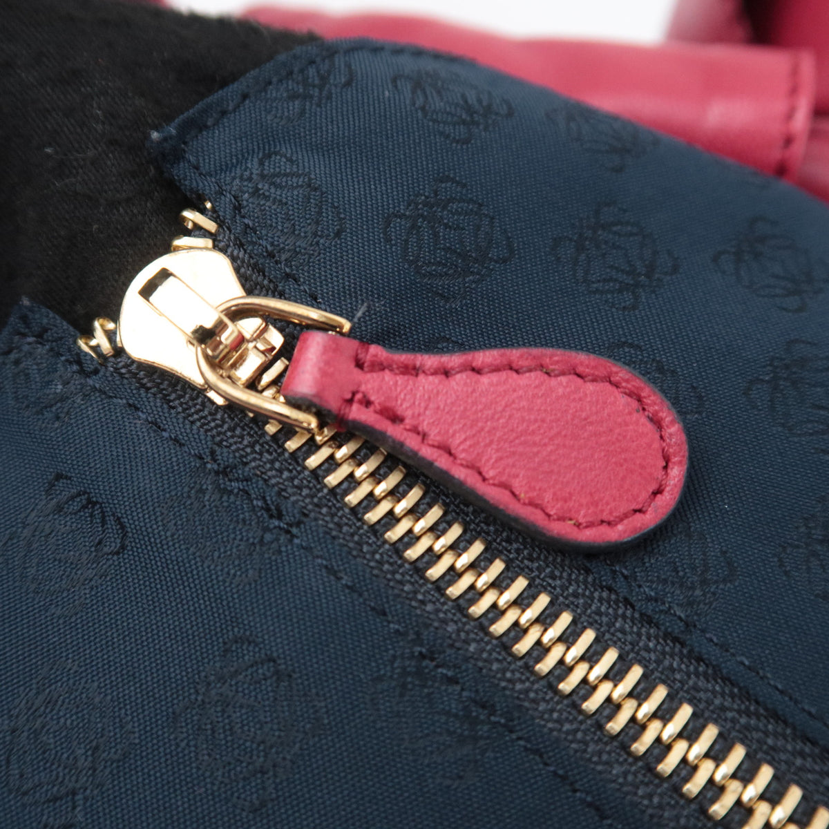 LOEWE Nappa Aire Anagram Leather Handbag Red