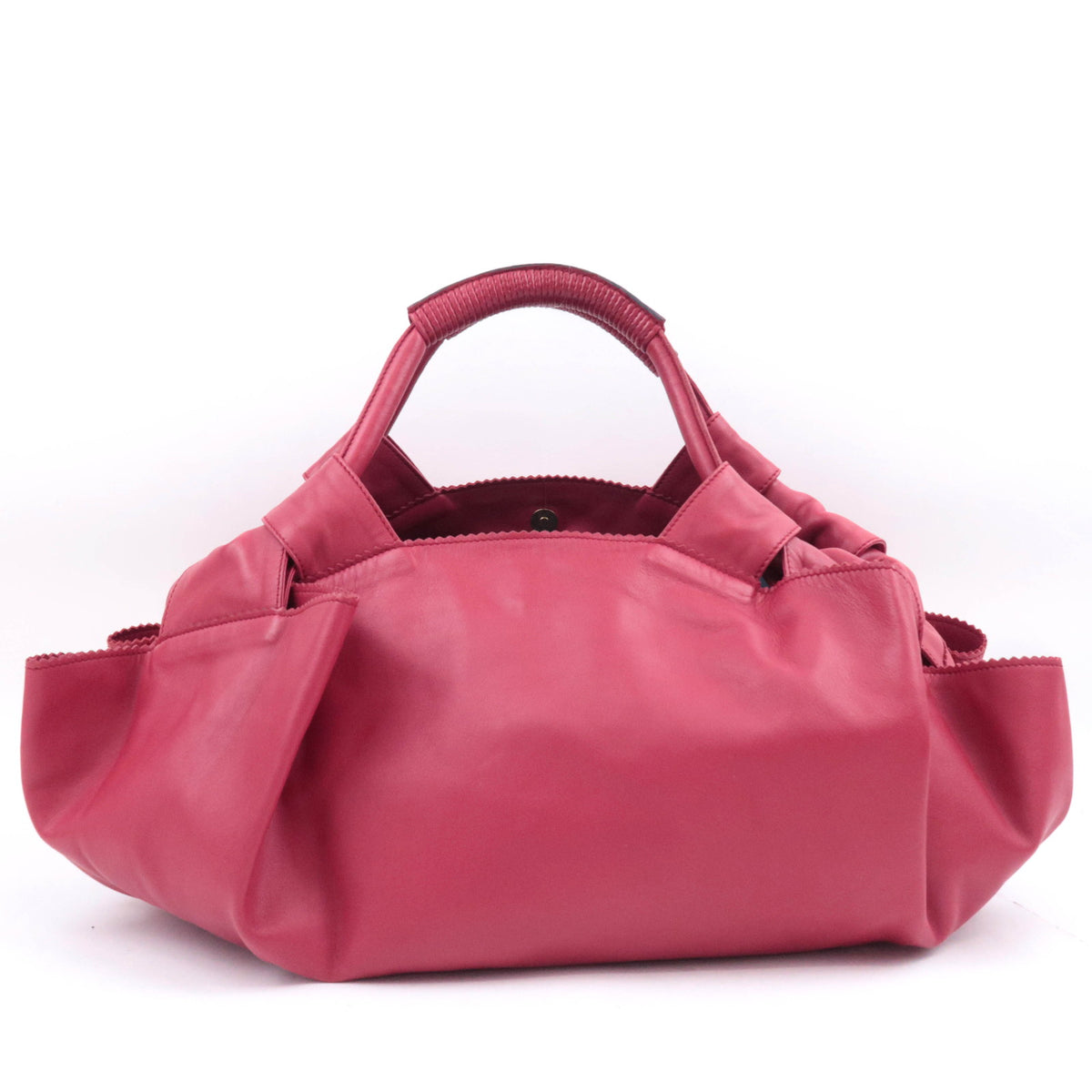 LOEWE Nappa Aire Anagram Leather Handbag Red